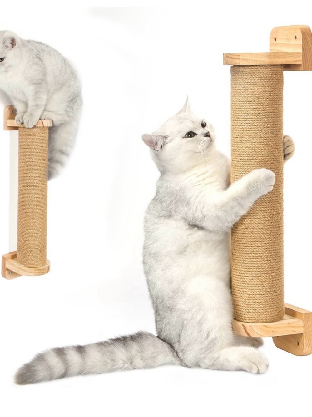 NWT Natural Jute Wall-Mounted Cat Scratcher - Cream
